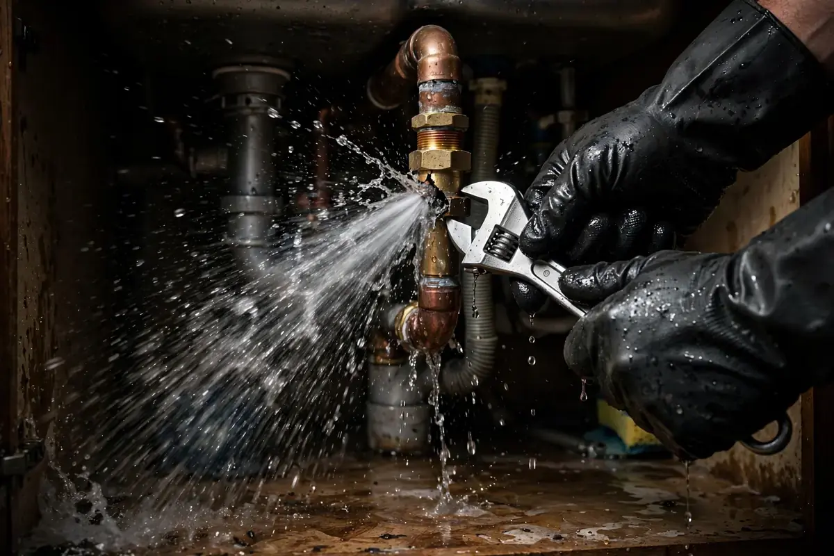 Emergency plumbing repair for a burst pipe in Rexburg, Idaho